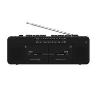 Enregistreur double cassette - Radio AM/FM/SW avec lecture MP3/USB/TF et enregistrement One-Touch, système de transcription audio portable