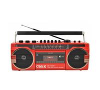 Enregistreur rétro portable à l'ancienne,radio multifréquence 80s,peut jouer de la bande,double haut-parleur,carte,haut-parleur Bluetooth #C