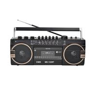Enregistreur rétro portable à l'ancienne,radio multifréquence 80s,peut jouer de la bande,double haut-parleur,carte,haut-parleur Bluetooth #A