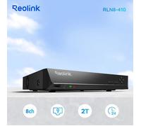 Enregistreur Vidéo PoE NVR 8 Canaux + Disque Dur 2TO Caméra de Sécurité Supporte 4-5-8MP HD IP Caméra RLN8-410