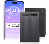 Enregistreur vocal AI, transcription et résumé gratuits avec contrôle par application, prend en charge 152 langues, mémoire 64 Go, enregistreur audio pour conférences, réunions, appels, noir