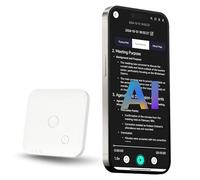 Enregistreur Vocal avec Application pour la Transcription vocale en Texte AI, résumé GPT-4o, cartographie mentale, 64 Go de Stockage et Design magnétique, dictaphone pour appels, Blanc