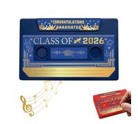 Enregistreur vocal de remise de diplôme Class of 2026 - Carte de vœux parlante rétro avec cassette - Livre d'or audio de 5 minutes pour remise de diplôme - Cadeau souvenir unique pour les étudiants du