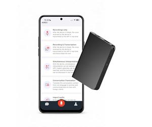 Enregistreur Vocal IA 32 Go par MMOBIEL - Dictaphone Numérique avec Contrôle par App, Transcription & Résumé IA, Traduction en Temps Réel, Bluetooth, Fonction Mindmap pour Réunions, Appels, Cours