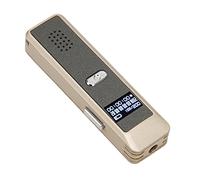 Enregistreur Vocal Intelligent à Réduction de Bruit HD Mini Enregistreur Vocal pour Personnes âgées et Enfants Miroir Grise (Coquille d'or 16 GB)