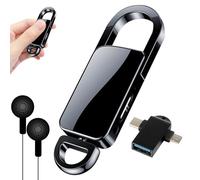 Enregistreur Vocal Mini 128 Go,Enregistreur Vocal Activé avec Lecture, Triple Réduction du Bruit, Mémoire Audio 1500H et Autonomie de Batterie de 8Heures pour Réunions,Interview