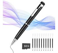 Enregistreur Vocal Numérique avec Lecteur de Carte 64Go, Lecteur Enregistreur Rechargeable USB pour Entretiens de Conférence avec Activation Vocale Enregistreur Vocal Espion Livré avec dix recharges