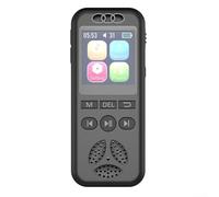 Enregistreur vocal numérique avec réduction du bruit - Longue durée d'enregistrement - Lecteur MP3 à activation vocale - Appareil audio portable - 64 Go - Noir - Léger - Pour conférences, réunions
