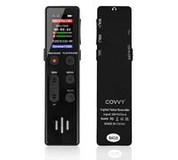 Enregistreur vocal numérique COVVY 64 Go, enregistreur sonore portable avec lecture, mini appareils d'enregistrement HD pour entretien/cours/réunion