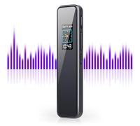 Enregistreur vocal numérique de 64 Go avec activation vocale HD, réduction du bruit et répartition automatique de l'enregistrement - Comprend un lecteur MP3 | Idéal pour les entretiens, les cours et
