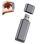 Enregistreur vocal numérique de 64 Go avec réduction du bruit, rechargeable, 750 heures, appareil d'enregistrement audio de petite poche pour conférences, entretiens, réunions, cours (gris)