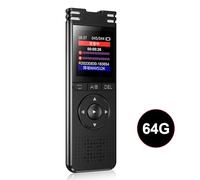 Enregistreur Vocal numérique, enregistreur Vocal Portable 8G 1536 Kbps avec Batterie Longue de cryptage pour conférences, réunions et entretiens (128G)