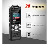 Enregistreur vocal numérique professionnel à commande vocale, 8 go 16 go 32 go, suppression du bruit, prise en charge PCM, lecteur MP3 OTG WAV noir