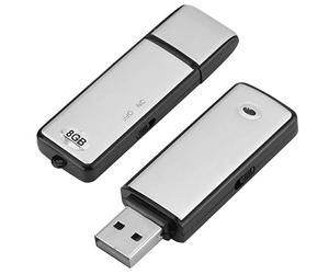 Enregistreur Vocal Numérique USB, 8 Go, Enregistreur Vocal Espion Discret, Dictaphone Micro Spion USB pour Réunions, Interviews, Cours avec Mémoire pour Plusieurs Heures D'enregistrement NF3