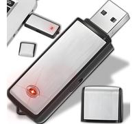 Enregistreur Vocal USB 8GB,Portée jusqu'à 8 m,Mini Dictaphone Vocal Portable,Temps de Travail jusqu'à 16H,Enregistreur Audio idéal pour Les réunions,interviews,conférences,Argent.[V338]