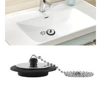 Enreluya Bouchon de Lavabo avec La Chaîne à Billes Bouchon, 6.6 * 4.3 * 2.4 Bouchons D'évier en Caoutchouc, pour Baignoire, Cuisine, pour Salle de Bain, Eviers d'un Diamètre de 43 mm