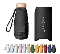 Enreluya Parapluie Pliant Compact, Parapluie de Voyage Mini Pliable, Capsule UV Portable, Protection UV 50+ contre Soleil & Pluie, Parasol Portatif pour Transport Hommes, Femmes