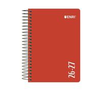 Enri, Agenda 2026/2027, 1 jour par page, couverture extra rigide, 15 x 21 cm, espagnol, couleur rouge