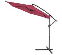 Enrico Coveri 2830553 Parasol de jardin décentré, mât en aluminium, fermeture à manivelle base en croix, 3 x 3 m