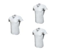 Enrico Coveri 3 T-Shirt Homme Demi Manches Col V Coton Biélique Art ET1001, Blanc, Large