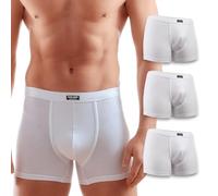 Enrico Coveri Boxer pour homme en coton élastique avec bande douce à la taille - pratique avec un maximum de confort - 3 pièces, Blancs, L