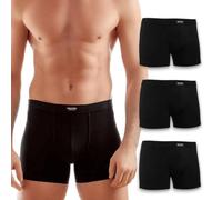 Enrico Coveri Boxer pour homme en coton élastique avec bande douce à la taille - pratique avec un maximum de confort - 3 pièces, Noir, XL