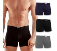 Enrico Coveri Boxer pour homme en coton élastique avec bande douce à la taille - pratique avec un maximum de confort - 3 pièces, foncé, XL