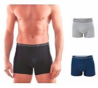 Enrico Coveri Boxer pour homme Super Offre 3 et 6 pièces Boxer élastique extérieur, 3 pièces 1noir + 1bleu + 1gris, M