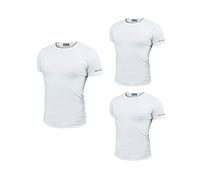 Enrico Coveri Lot de 3 t-shirts pour homme mi-manches col rond coton biélique Art ET1000, Blanc, XL
