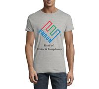 Enron Head of Ethics and Compliance Funny Ponzi Scheme Meme T-Shirt à col Rond pour Hommes Gris XX-Large