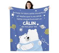 Enroule-toi dans cette couverture et sache que tu es Aimé Cette couverture est un câlin de moi pour toi Couverture câline pour lui Homme Garçon Papa Fils Frère Ami Cadeau d'anniversaire ou de Noël