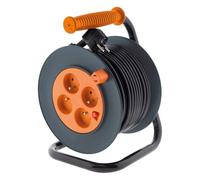 Enrouleur 4 prises 16A câble 3G1,5mm² 20m + coupe-circuit - Noir - Zenitech