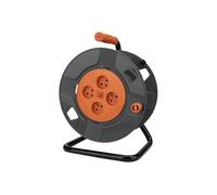 Enrouleur 4 Prises 2P+T 16A Vide à câbler + Coupe-Circuit - Orange - Zenitech