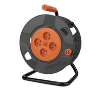 Enrouleur 4 Prises 2P+T 16A Vide à câbler + Coupe-Circuit - Orange - Zenitech