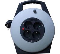 Electraline 29007 Enrouleur Rallonge Ménager Domestique 5m 16A - Section 3G1,5 mm², Noir