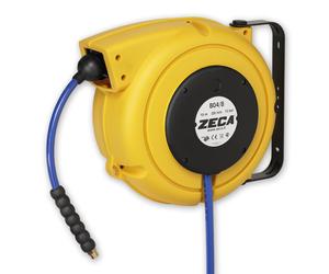 Enrouleur air et eau 10 m Ø 1/4 15 bars Tech avec enroulement automatique et support mural pivotant Zeca 804/8