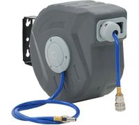 Enrouleur automatique tuyau d’air 1/4"" 12 m PVC PP mural avec support pivotant