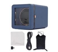 Enrouleur automatique unique pour montres, boîtier d’enrouleur automatique pour montres avec 5 modes de rotation, enrouleur de montres en cuir PU avec alimentation USB Type-C pour (Lac Bleu)