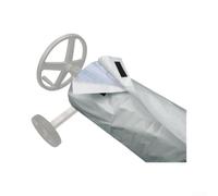 Enrouleur Bâche Piscine pour robuste 490x96cm pour Hiver Été Protection Météo Polyester Argenté(gray)