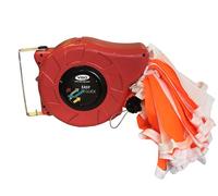 Enrouleur bandeau tissu Orange/Blanc 15m