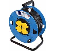 Enrouleur Cable Electrique H05VV-F 3x2,5 rallonge électrique avec Bloc Prises Hilark Professionnelle (15 mètres, Noir)