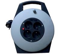 Enrouleur cassette - 4 prises avec disjoncteur thermique - 16A 230V - avec