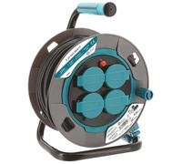 Enrouleur chantier 25 mètres - Guide câble - 4 prises avec clapet - Section 3G1,5mm2 - IP44 - Poignée