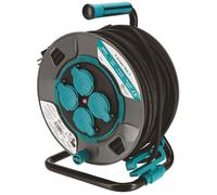 Enrouleur chantier 40 mètres - Guide câble - 4 prises avec clapet - Section 3G1,5mm2 - IP44 - Poignée