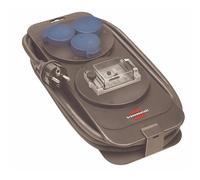 Brennenstuhl Coffret de chantier avec 4 prises à clapet, protection différentielle 30mA et 5m de câble (IP44), Fabrication Française