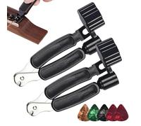 Enrouleur Corde Guitare 2 Pièces Et 5 Médiators - 3-En-1 Multifonction Outil, Changeur Cordes, Coupeur Avec Extracteur Cheville Pont | Kit Entretien Professionnel Guitares Pour Maison, Studio Scène Re