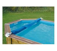 Enrouleur de bâche amovible pour piscine hors-sol bois