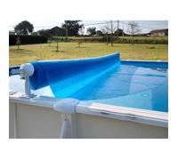 Enrouleur de bâches pour piscines hors-sol GRE - 1,25m à 6,15m - Système permanent - Métal Bleu