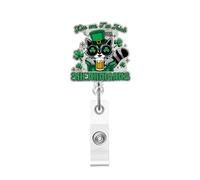 Enrouleur de badge amusant en forme de raton laveur en acrylique rétractable avec clip crocodile mignon à paillettes pour infirmière, médecin, infirmier, personnel infirmier