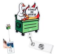 Enrouleur de badge amusant en forme d'oie pour infirmière, étudiant, enseignant, médecin, travailleurs sociaux stressés (1 pièce)